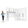 Quarto Modulado Casal Completo 100% MDF 4 Peças 5 Portas 4 Gavetas com Maleiro Smart Plus - 4