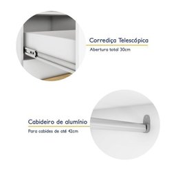 Quarto Modulado Casal Completo 4 Peças 5 Portas 4 Gavetas com Maleiro Smart Plus - 19