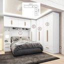 Ver imagem 2 de Quarto Modulado Casal Completo 100% MDF 4 Peças 5 Portas 4 Gavetas com Maleiro Smart Plus