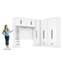 Ver imagem 4 de Quarto Modulado Casal Completo 4 Peças 5 Portas 4 Gavetas com Maleiro Smart Plus Yescasa Branco