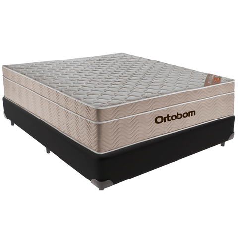 Cama Box e Colchão Airtech Springpocket Molas Ensacadas Casal Ortobom: Preto