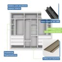 Ver imagem 5 de Guarda Roupa Casal Premium Liv 242cm com Espelho 3 Portas 6 Gavetas Espresso Móveis    