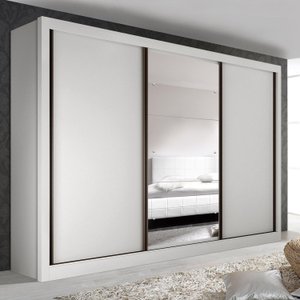 Guarda Roupa Casal Premium Liv 242cm com Espelho 3 Portas 6 Gavetas Espresso Móveis    