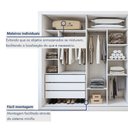 Ver imagem 5 de Guarda Roupa Casal com Espelho Premium Liv 3 Portas de Correr e 6 Gavetas 242cm Yescasa Branco