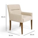 Ver imagem 3 de Poltrona para Sala de Estar Linho Pés Madeira Angel Bege