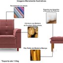 Ver imagem 3 de Poltrona de Amamentação Quarto Infantil com Puff Kate Pés Palito Veludo Rosê - New Belle Kate Dia da