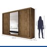 Guarda Roupa Casal Premium Liv 242cm com Espelho 3 Portas 6 Gavetas Espresso Móveis     - 6