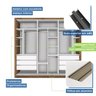  Guarda Roupa Casal Premium Liv 242cm com Espelho 3 Portas 6 Gavetas Espresso Móveis     - 5
