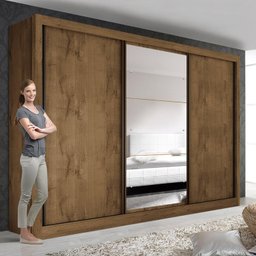  Guarda Roupa Casal Premium Liv 242cm com Espelho 3 Portas 6 Gavetas Espresso Móveis     - 8