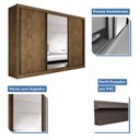 Ver imagem 3 de Guarda Roupa Casal Premium Liv 242cm com Espelho 3 Portas 6 Gavetas Espresso Móveis