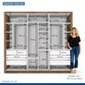  Guarda Roupa Casal Premium Liv 242cm com Espelho 3 Portas 6 Gavetas Espresso Móveis     - 7