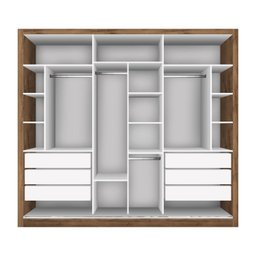  Guarda Roupa Casal Premium Liv 242cm com Espelho 3 Portas 6 Gavetas Espresso Móveis     - 10
