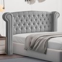Ver imagem 3 de Cabeceira King Size Adelle 195cm C/ Frame Suede Cinza