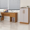 Ver imagem 1 de Kit 2 Peças para Escritório com Escrivaninha 120cm e Armário Multiuso