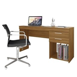 Kit 2 Peças para Escritório com Escrivaninha 120cm e Armário Multiuso  - 12