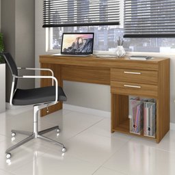 Kit 2 Peças para Escritório com Escrivaninha 120cm e Armário Multiuso  - 11