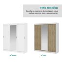 Ver imagem 6 de Guarda Roupa Casal 3 Portas 4 Gav Espelho Branco Carraro