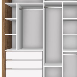 Guarda Roupa Casal Premium Lux 242cm com Espelho 3 Portas 6 Gavetas Espresso Móveis       - 11