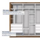 Ver imagem 7 de Guarda Roupa Casal Premium Lux 242cm com Espelho 3 Portas 6 Gavetas Yescasa Marrom/Freijó