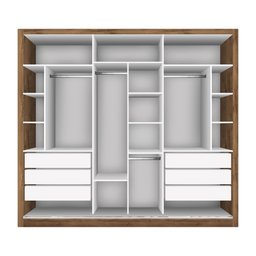 Guarda Roupa Casal Premium Lux 242cm com Espelho 3 Portas 6 Gavetas Espresso Móveis       - 13