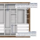Ver mais imagens de Guarda Roupa Casal Premium Lux 242cm com Espelho 3 Portas 6 Gavetas Yescasa Marrom/Freijó
