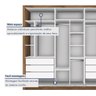 Guarda Roupa Casal Premium Lux 242cm com Espelho 3 Portas 6 Gavetas Espresso Móveis       - 7