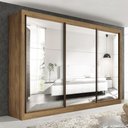 Ver imagem 1 de Guarda Roupa Casal Premium Lux 242cm com Espelho 3 Portas 6 Gavetas Yescasa Marrom/Freijó