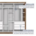 Ver imagem 5 de Guarda Roupa Casal Premium Lux 242cm com Espelho 3 Portas 6 Gavetas Yescasa Marrom/Freijó