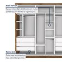 Ver imagem 6 de Guarda Roupa Casal Premium Lux 242cm com Espelho 3 Portas 6 Gavetas Yescasa Marrom/Freijó