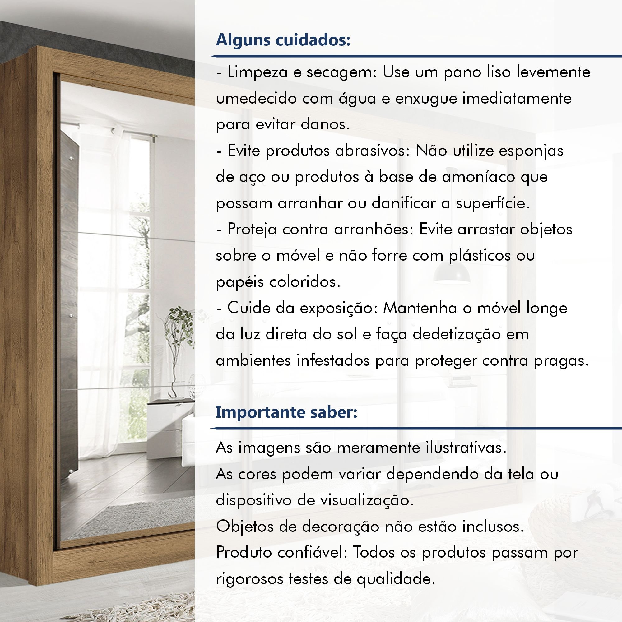 Guarda Roupa Casal Premium Lux 242cm com Espelho 3 Portas 6 Gavetas Espresso Móveis       - 12