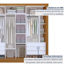 Guarda Roupa Casal Premium Lux 242cm com Espelho 3 Portas 6 Gavetas Espresso Móveis     - 5