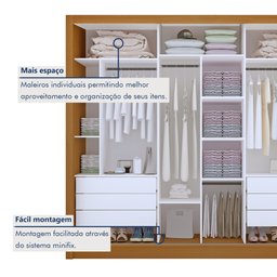 Guarda Roupa Casal Premium Lux 242cm com Espelho 3 Portas 6 Gavetas Espresso Móveis     - 7