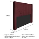 Ver imagem 4 de Kit Cabeceira E Calçadeira Baú Casal 140cm Suede Bordô