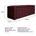 Ver imagem 3 de Kit Cabeceira E Calçadeira Baú Casal 140cm Suede Bordô