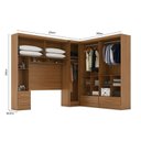 Ver imagem 6 de Quarto Modulado Casal Completo 4 Peças 5 Portas 4 Gavetas com Maleiro Smart Plus Yescasa Bege/Cinamomo