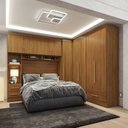 Ver imagem 1 de Quarto Modulado Casal Completo 4 Peças 5 Portas 4 Gavetas com Maleiro Smart Plus Yescasa Bege/Cinamomo