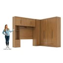 Ver imagem 4 de Quarto Modulado Casal Completo 4 Peças 5 Portas 4 Gavetas com Maleiro Smart Plus Yescasa Bege/Cinamomo