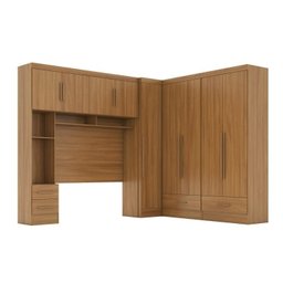 Quarto Modulado Casal Completo 4 Peças 5 Portas 4 Gavetas com Maleiro Smart Plus - 3