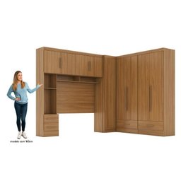 Quarto Modulado Casal Completo 4 Peças 5 Portas 4 Gavetas com Maleiro Smart Plus - 4