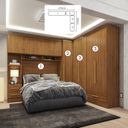 Ver imagem 2 de Quarto Modulado Casal Completo 4 Peças 5 Portas 4 Gavetas com Maleiro Smart Plus Yescasa Bege/Cinamomo