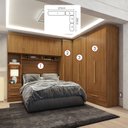 Ver imagem 2 de Quarto Modulado Casal Completo 4 Peças 5 Portas 4 Gavetas com Maleiro Smart Plus Yescasa Bege/Cinamomo