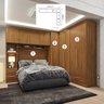 Quarto Modulado Casal Completo 100% MDF 4 Peças 5 Portas 4 Gavetas com Maleiro Smart Plus - 2