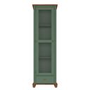 Ver imagem 3 de Cristaleira 1 Porta 1 Gaveta 3 Prateleiras Pés Torneados - Verde Kalle com Tampo e Base Imbuia Glaze