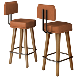 Jogo 2 Banquetas Estilo Industrial moderno para Bancada Bar Ilha:Café/70cm de Altura do assento ao c - 1
