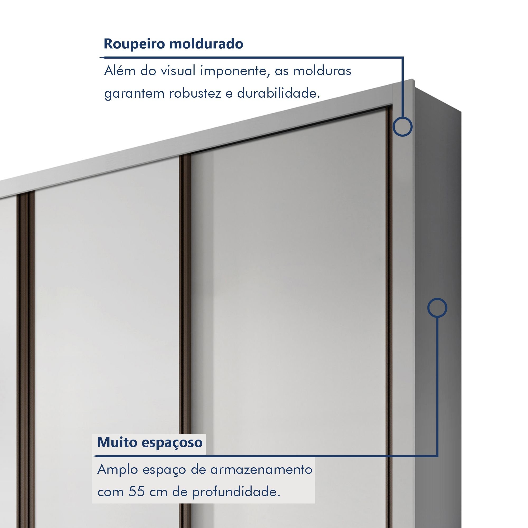 Guarda Roupa Casal Premium Liv 279,3cm 4 Portas 4 Gavetas Espresso Móveis - 2