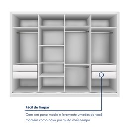 Guarda Roupa Casal Premium Liv 279,3cm 4 Portas 4 Gavetas Espresso Móveis - 6