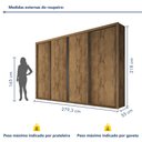Ver imagem 7 de Guarda Roupa Casal Premium Liv 279,3cm 4 Portas 4 Gavetas Espresso Móveis