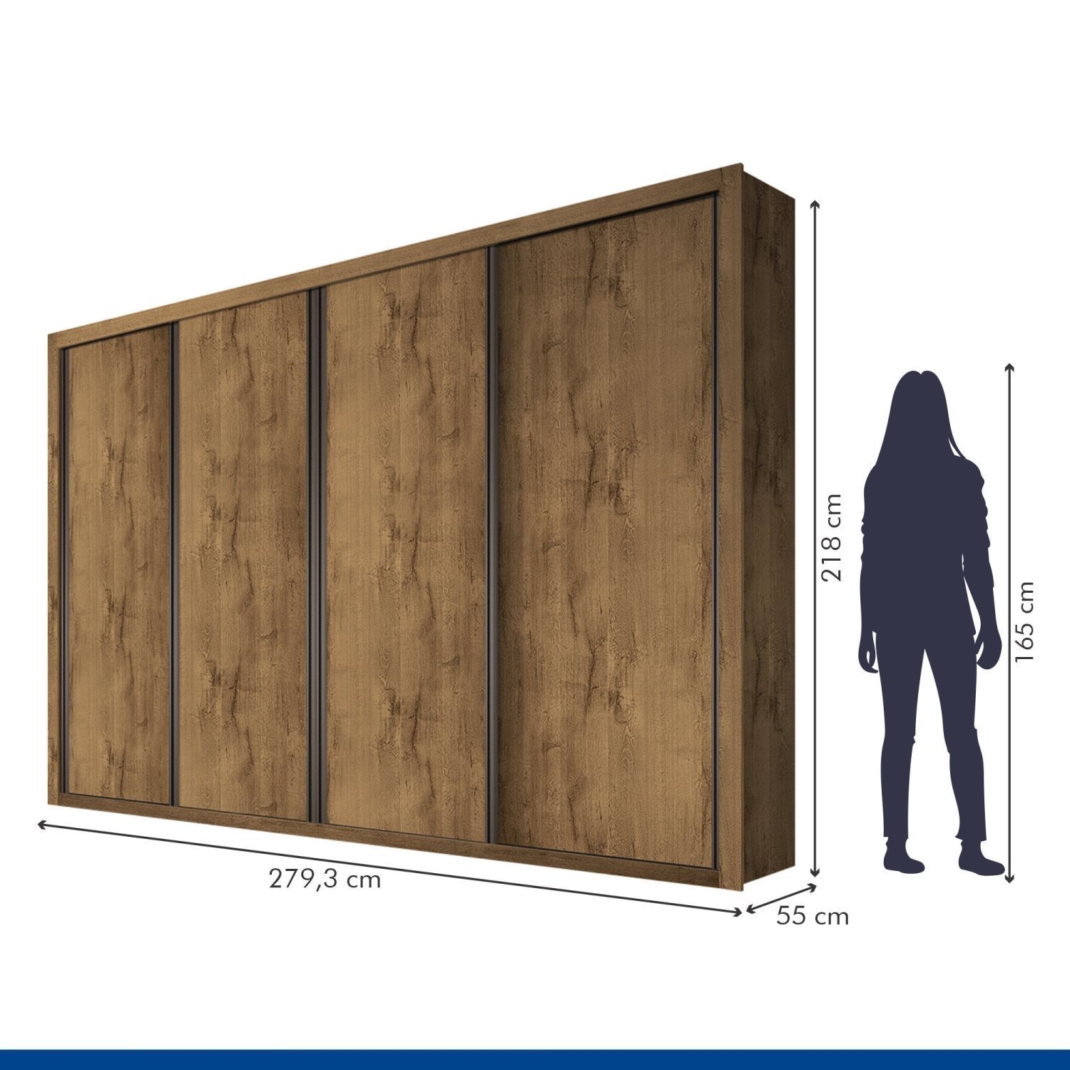 Guarda Roupa Casal Premium Liv 279,3cm 4 Portas 4 Gavetas Espresso Móveis - 6