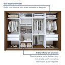 Ver imagem 5 de Guarda Roupa Casal Premium Liv 4 Portas de Correr e 4 Gavetas 279,3cm Yescasa Marrom/Freijó