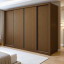 Ver imagem 1 de Guarda Roupa Casal Premium Liv 4 Portas de Correr e 4 Gavetas 279,3cm Yescasa Marrom/Freijó